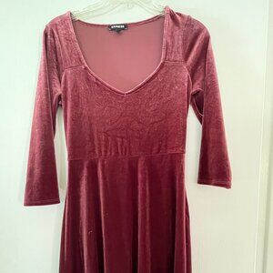 Burgundy velvet dress